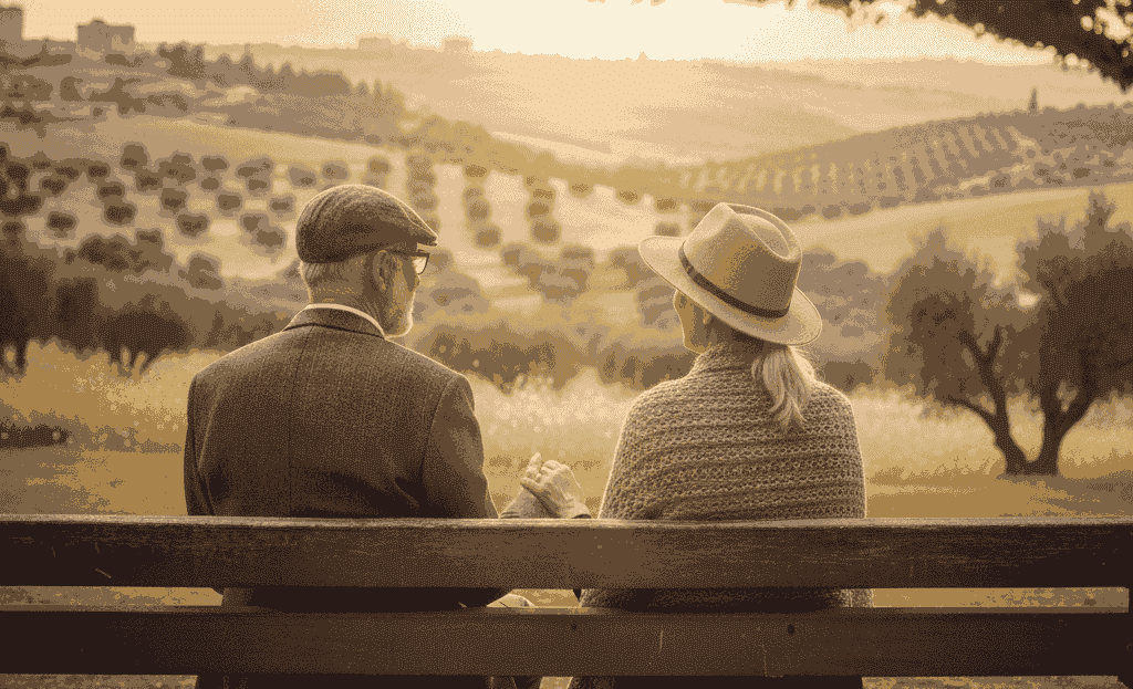 work_after_retirement עבודה לאחר פרישה זוג יושב על ספסל